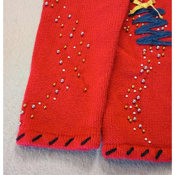 Designers Originals STUDIO‎ JOY Sweater M Red Cardigan Christmas Gifts Presents - Picture 3 of 16